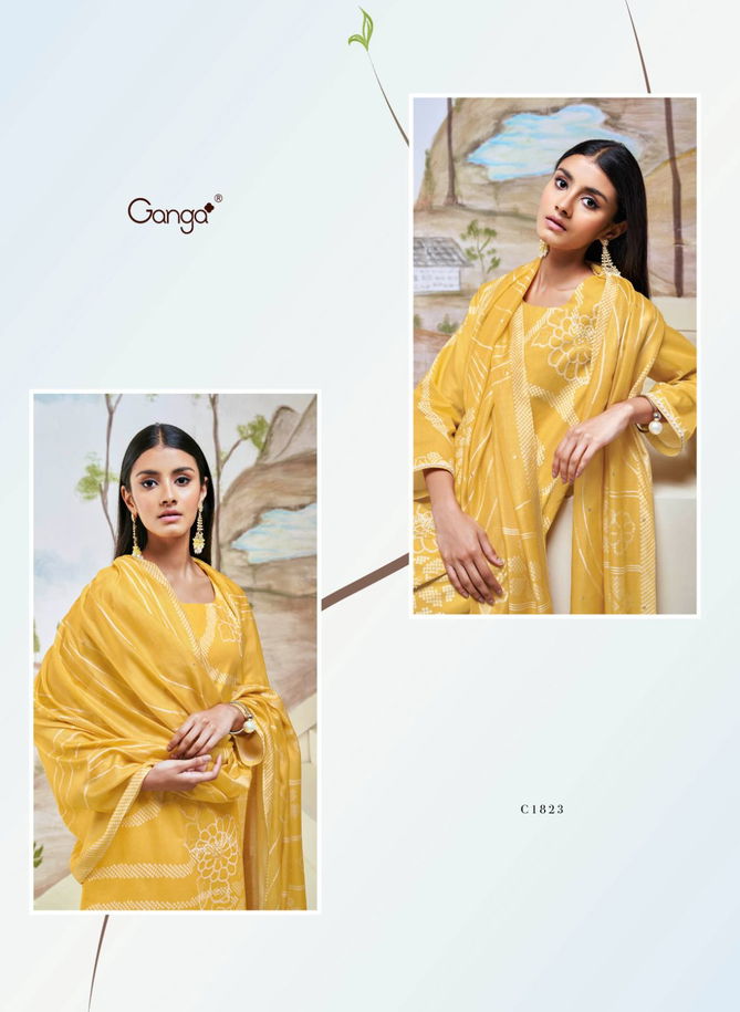 Hiba By Ganga Embroidery Premium Cotton Dress Material Wholesale Shop In Surat